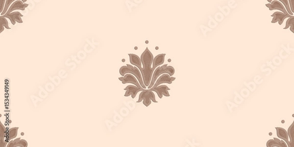 Fototapeta Damask modern seamless pattern element. Vintage classical old fashioned damask ornament, seamless texture for wallpapers, textile.