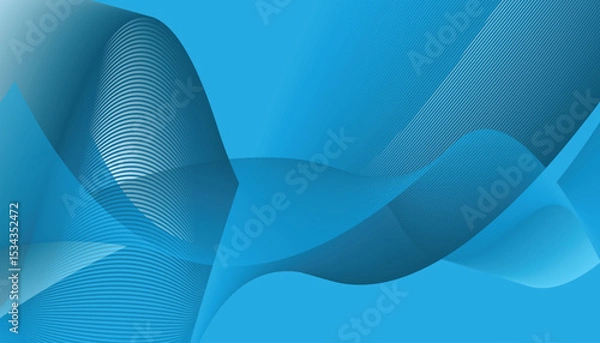 Obraz abstract wavy blue gradient background