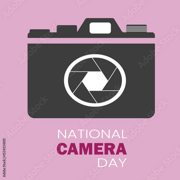 Fototapeta National Camera Day Celebration Bifold Ad with Retro Camera vector illustration 