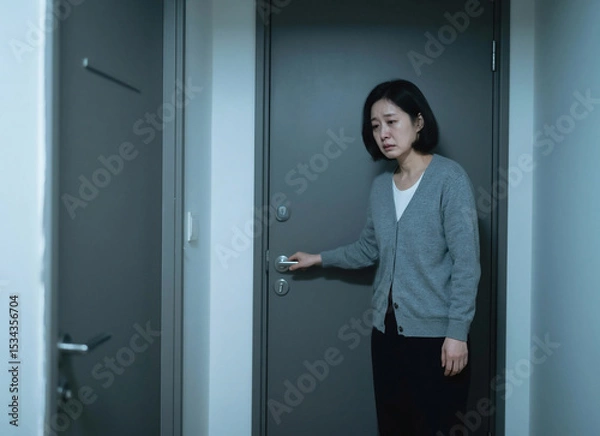 Fototapeta 자녀와의 소통 단절로 고민하는 워킹맘, Working Mom Troubled by Communication Gap with Children