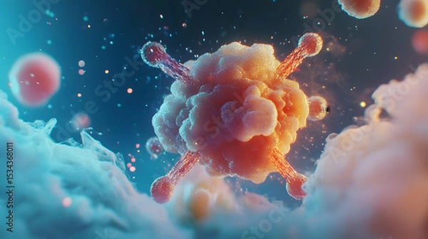 Obraz Virus-like Structure Amidst Cellular Environment