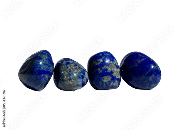 Fototapeta Four polished lapis lazuli tumbled stones