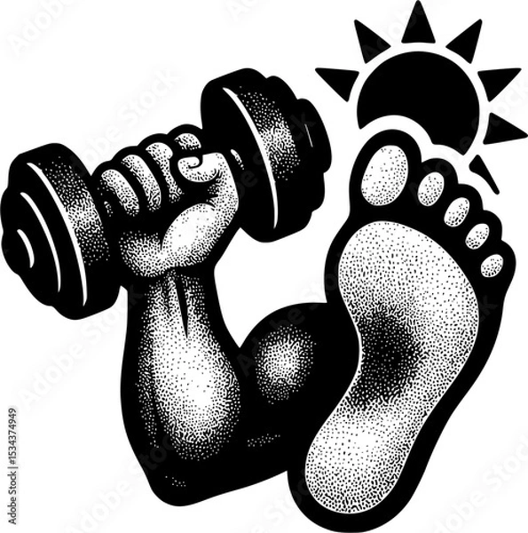 Fototapeta Strong Start – Morning Workout Concept Art