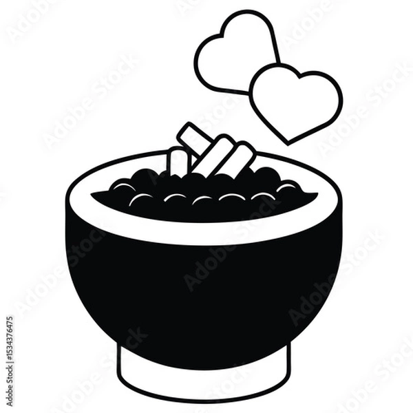 Fototapeta minimalistic black silhouette line-art illustration of an ashtray filled with several cigarette butts