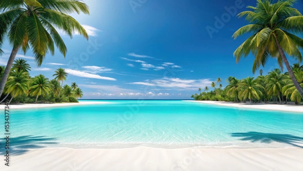 Fototapeta Idyllic tropical beach paradise vacation getaway