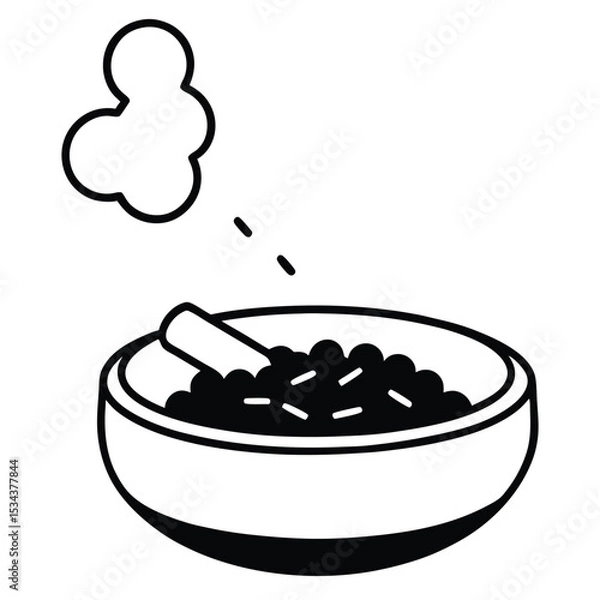Fototapeta minimalistic black silhouette line-art illustration of an ashtray filled with several cigarette butts