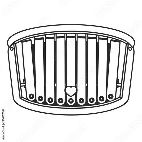 Fototapeta minimalistic black silhouette line-art illustration of an ashtray filled with several cigarette butts