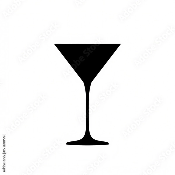 Fototapeta Elegant Martini Glass: Silhouette of a sophisticated martini glass, a minimalist representation of a classic cocktail, evoking elegance and social gatherings.