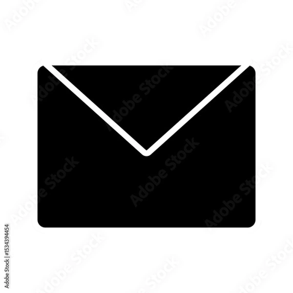 Obraz Black e mail icon with white line 