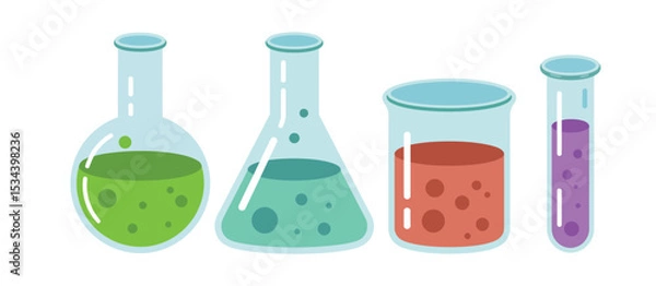 Obraz Colorful science experiment flasks and test tube