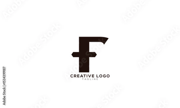 Fototapeta F FT TF Abstract initial monogram letter alphabet logo design