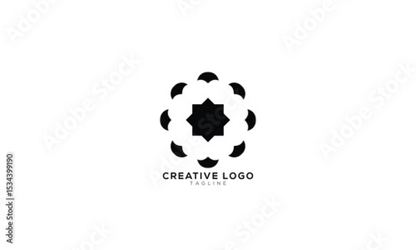 Fototapeta FLOWER PATTERN Abstract initial monogram letter alphabet logo design