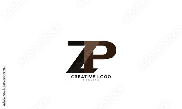 Fototapeta ZP PZ Abstract initial monogram letter alphabet logo design
