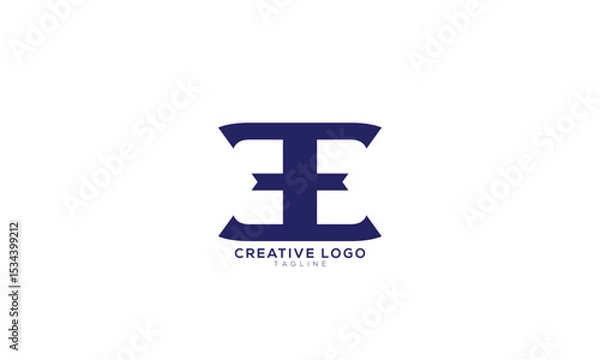 Fototapeta EE EB BE BB Abstract initial monogram letter alphabet logo design