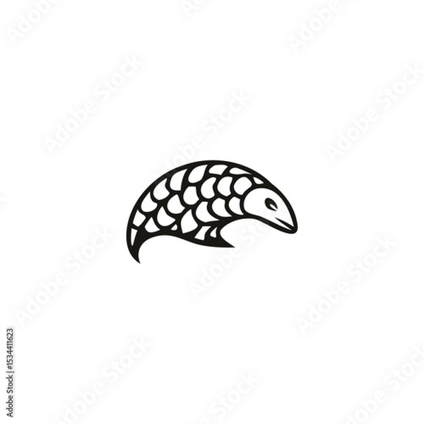 Obraz Pangolin Logo. Modern and Minimalist Design of a Rare and Protected Animal Symbol
