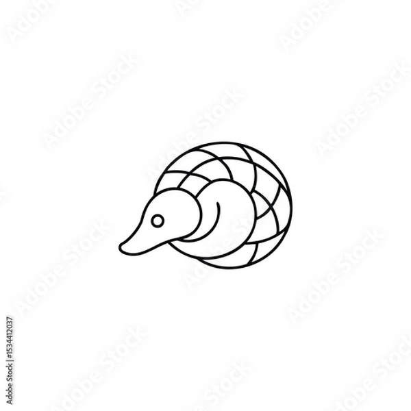 Obraz Pangolin Logo. Symbol of Protection and Nature Preservation in a Modern Minimalist Style.