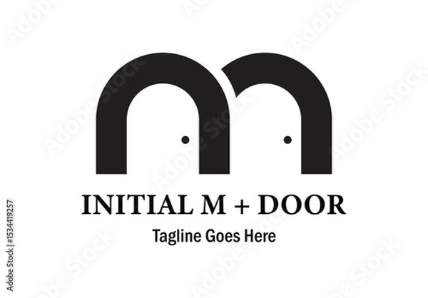 Obraz Initial letter M & door logo
