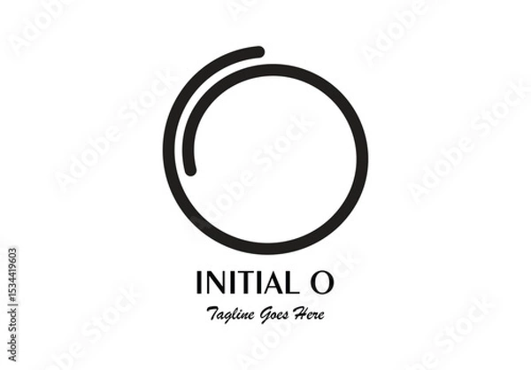 Obraz Initial letter O logo from circular lines