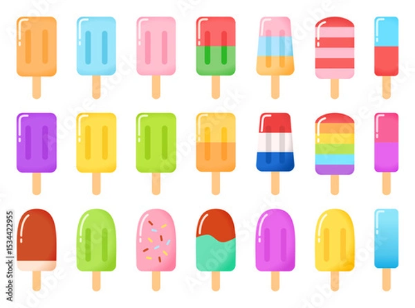 Obraz  Ice cream icon set. Popsicle stick icon collection. Vector illustration