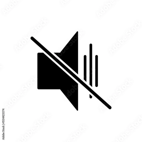 Obraz Volume control vector icon, Voice mute vector icon