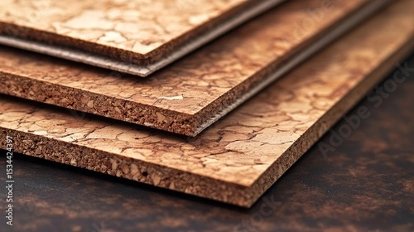 Fototapeta Close-Up of Natural Cork Material Displaying Texture and Color Variations for Creative Design Projects