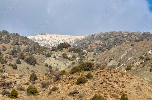Obraz snow and rocks on top of Solak mountain near Bjni (Kotayk province, Armenia)	