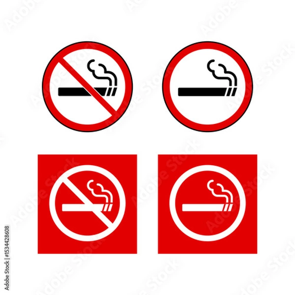Obraz No Smoking Sign Set and negative space.