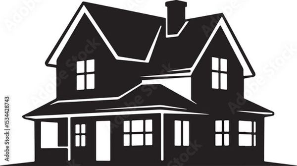 Fototapeta house silhouette vector