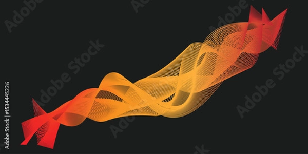 Fototapeta Adobe Illustrator Artwork, Abstract Flame-like Design in Vibrant Orange and Red Hues

