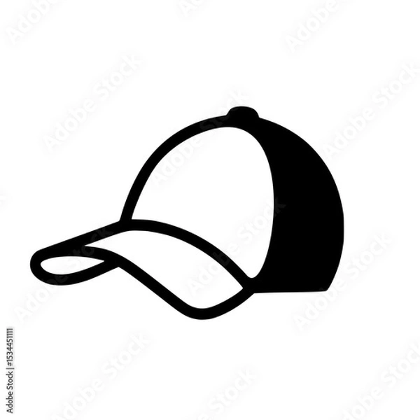 Obraz white baseball cap line style icon, vector icon can be used for mobile, ui, web