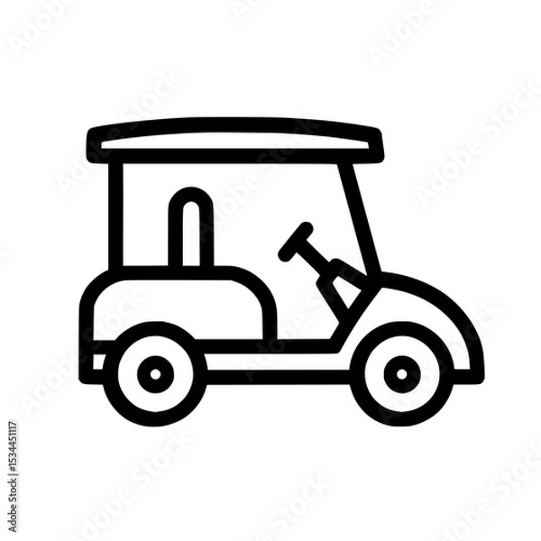 Obraz golf cart line style icon, vector icon can be used for mobile, ui, web