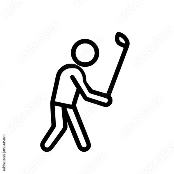 Fototapeta Golfer line style icon, vector icon can be used for mobile, ui, web