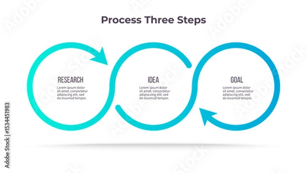 Fototapeta Business infographic template. Timeline chart with three options, steps. Vector chart.