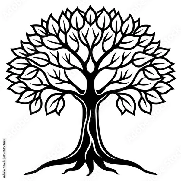 Obraz Indian Banyan Tree Motif Vector