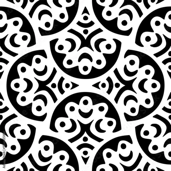 Fototapeta Vector seamless hand drawn pattern, fish scale print. Beautiful asian style design for textile, backgrounds, wallpaper, wrapping paper.