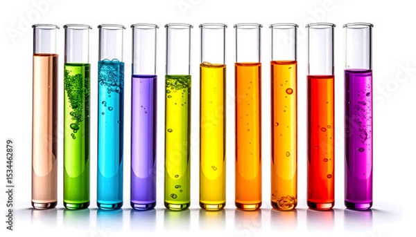 Obraz Colorful Test Tubes in Chemical Experiment