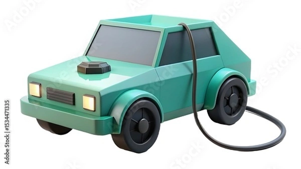 Fototapeta 3d render of an electric vehicle in a modern minimalist design representing green transportation