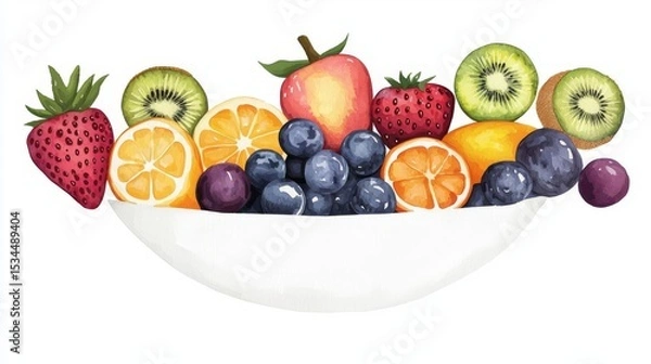 Fototapeta A vibrant assortment of fresh fruits displayed in a bowl, showcasing a colorful blend of nature's bounty.