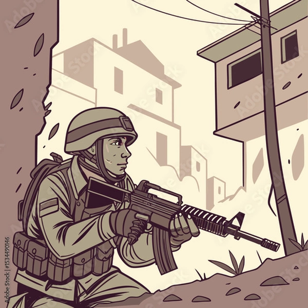 Obraz hunter with rifle