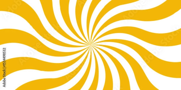 Fototapeta Vintage sunrays swirl sun beam vector banner design and comic burst. Retro abstract explosion white and yellow vintage ray sunrise star sunbeam texture. Radiate striped wave geometric circus light 