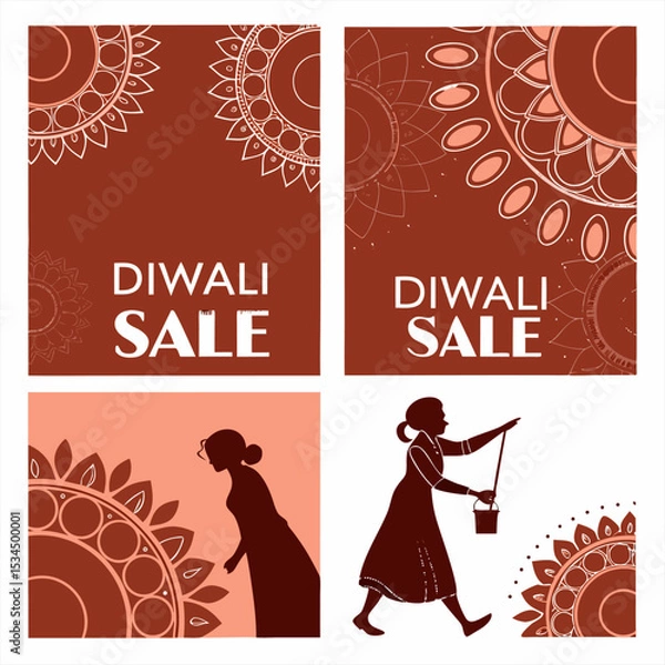 Fototapeta Happy diwali vector design with floral and hanging diya Decorative
happy diwali greeting background with floral design