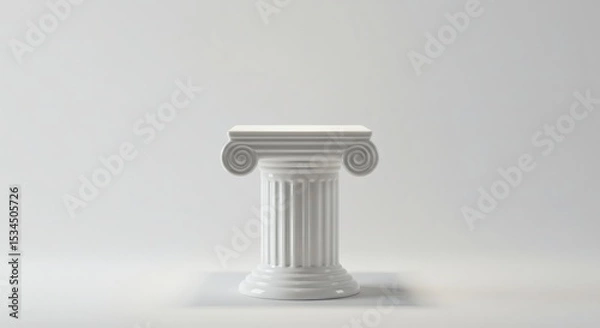 Obraz Elegant White Classical Column Pedestal 3D Render