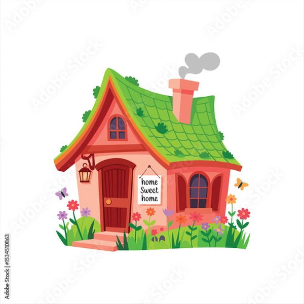 Obraz house with flowers