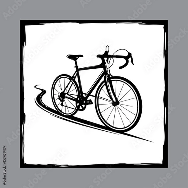 Fototapeta Vintage bicycle vector illustration isolated on white background in retro style