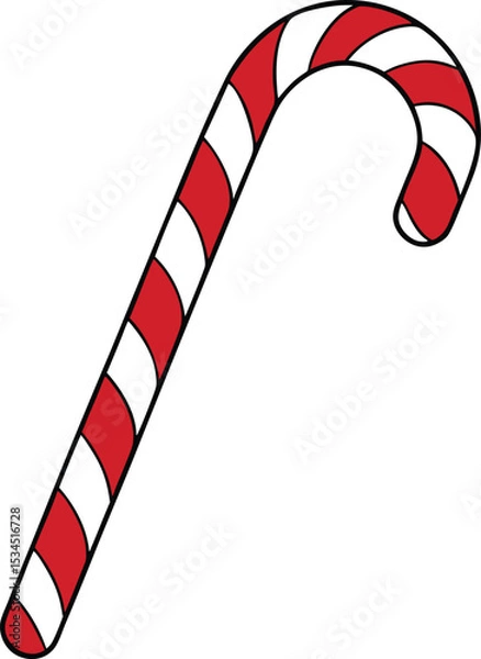 Obraz candy cane icon clipart vector on transparent background	
