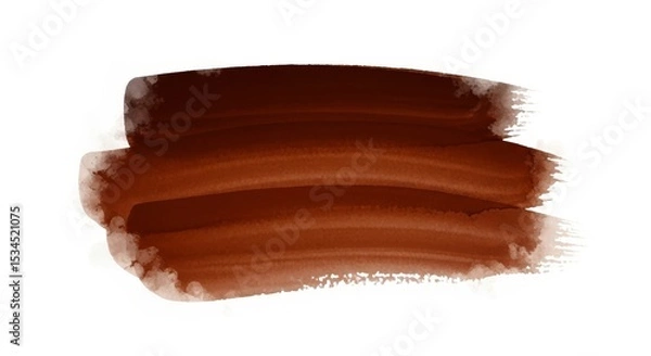 Fototapeta Abstract Brown Paint Stroke - A rich brown paint stroke, symbolizing artistry, texture, creativity, energy, and design. The is perfect for backgrounds, textures, and artistic projects