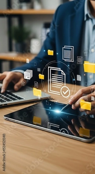 Fototapeta Streamlining Document Management Solutions A Modern Approach to Digital Organization and Efficiency