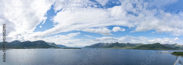 Fototapeta View from Risøysundet, Vesterålen Nordland, Norway
