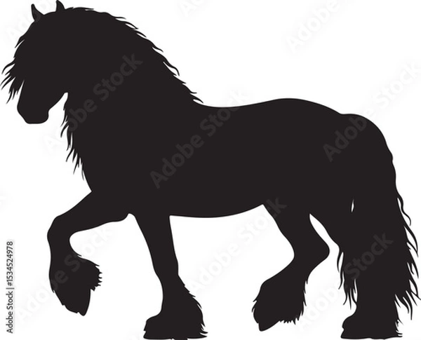 Obraz Frisian Horse Vector Silhouette
