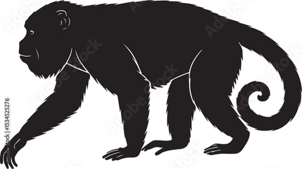 Fototapeta Howler Monkey Vector Silhouette